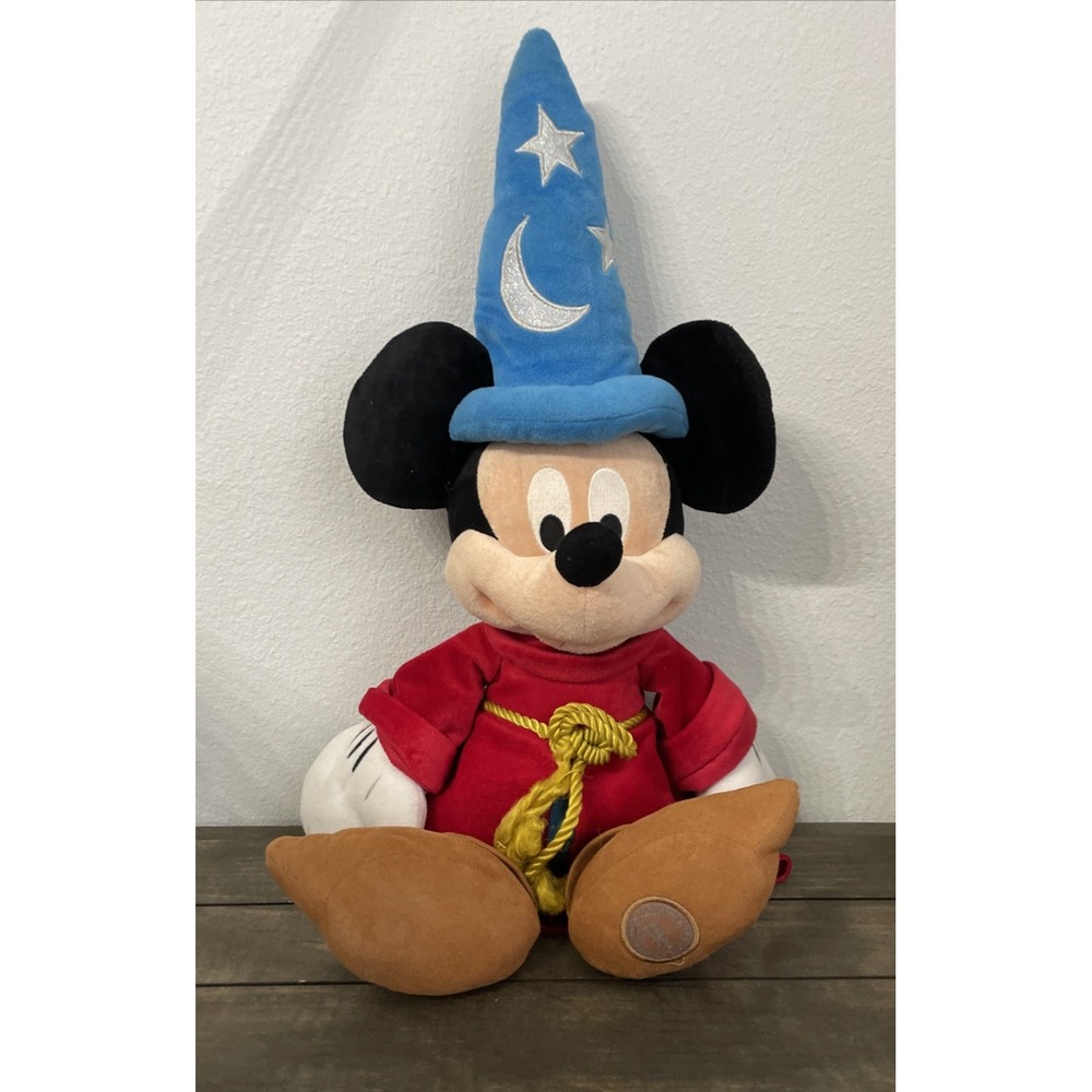 Disney Store Sorcerer Fantasia Mickey Mouse Plush 24” Wizard Toy Stamped